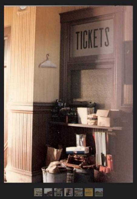 the ticket counter as seen through a broken window in 1979.