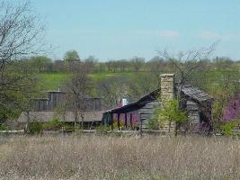 The log cabin museum. It is rumored to be the oldest structure in Denton County.